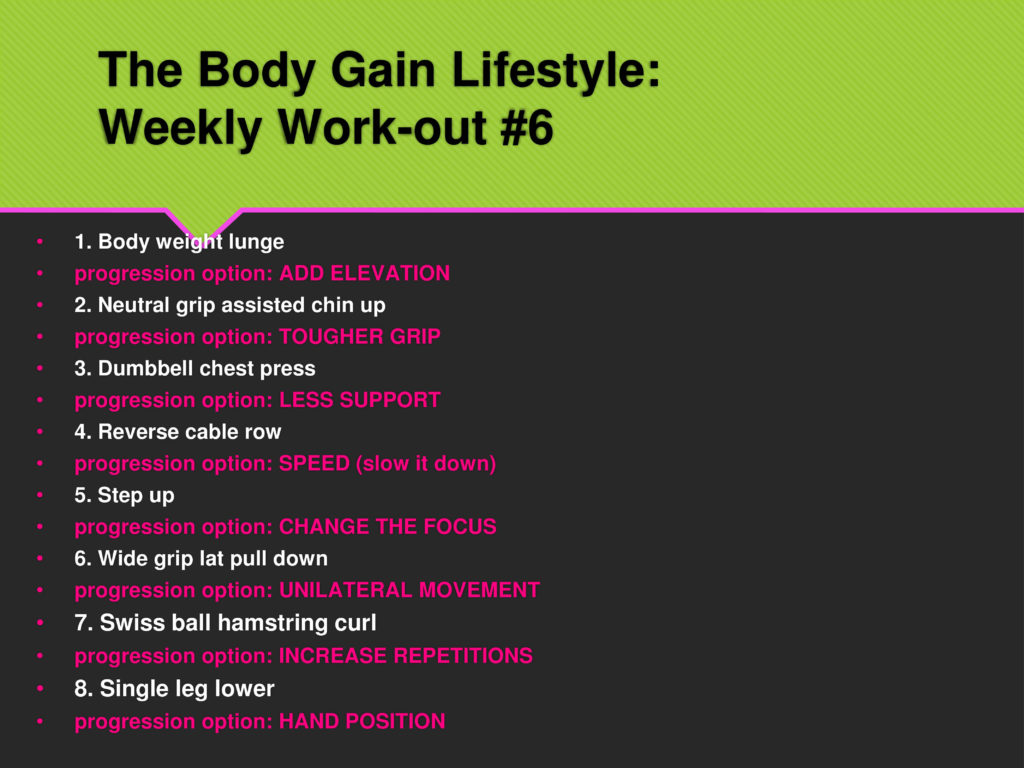 For More Weekly Work-outs click to check out The Body Gain Lifestyle: