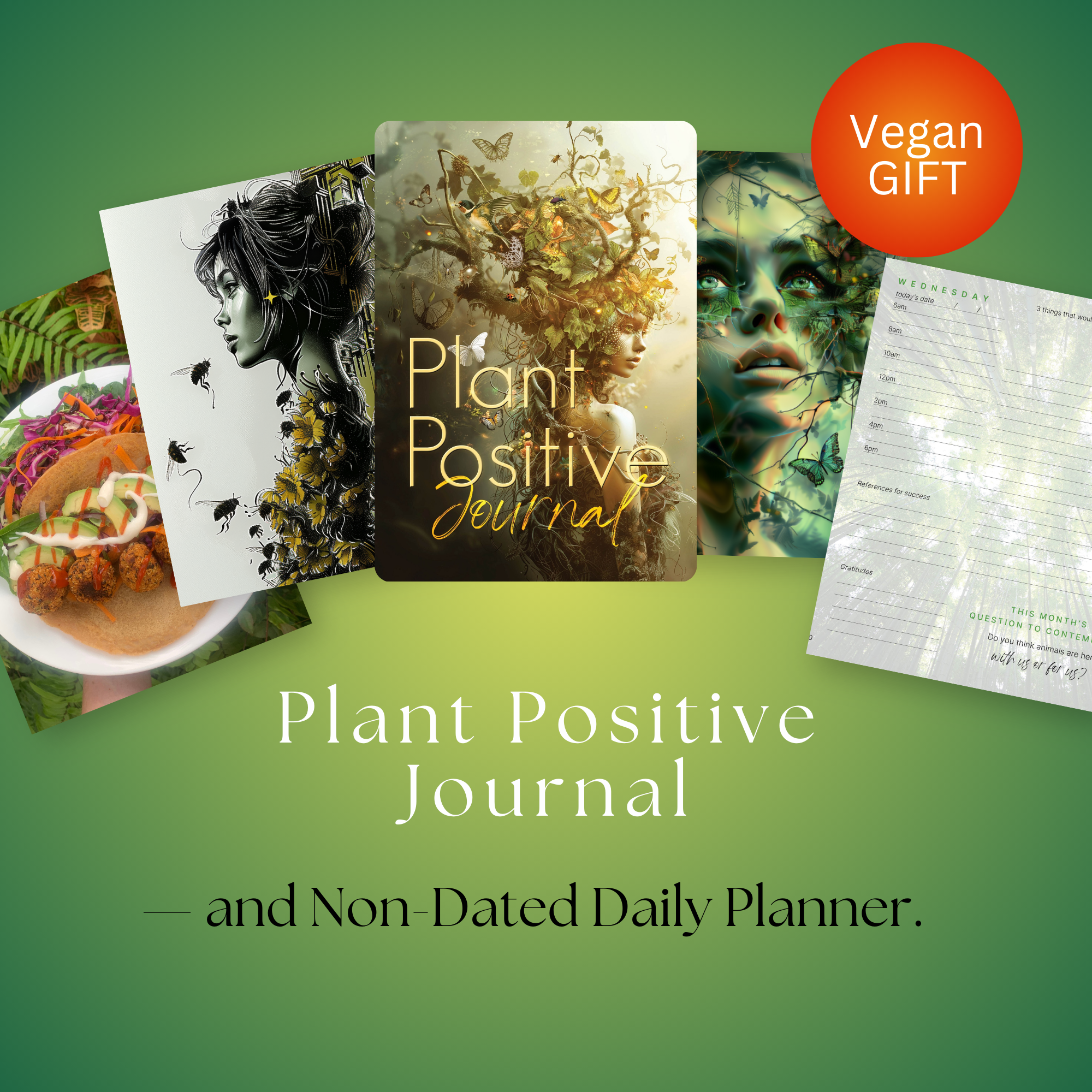 Plant Positive Journal – Vegan Wellness Planner for Daily Mindfulness