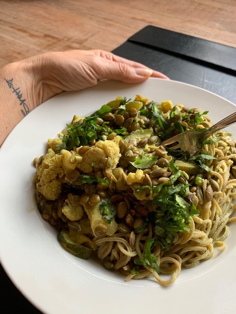 Plant Positive Journal Recipes cauli lentil curry